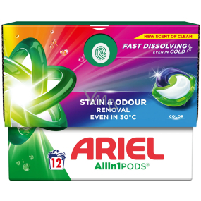 Ariel All in 1 Pods Color gelové kapsle na praní na barevné prádlo 12 kusů