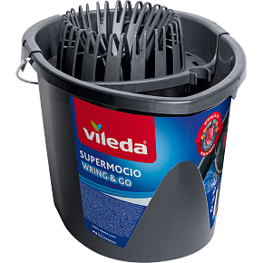 Vileda SuperMocio Wring and Go bucket with wringer, 1 piece