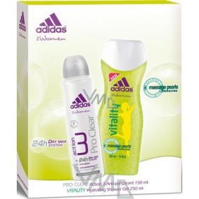 Adidas Action 3 Pro Clear antiperspirant deodorant spray 150 ml + shower gel 250 ml, cosmetic set