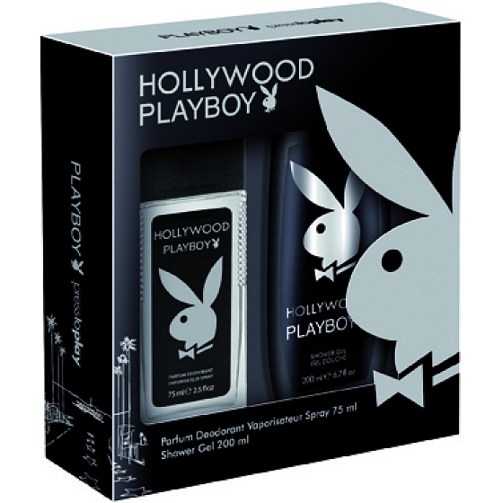 Playboy Hollywood perfumed deodorant glass for men 75 ml + shower gel 200 ml, cosmetic set