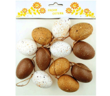 Speckled eggs - brown shades 6 cm, 12 pieces in a plastic bag