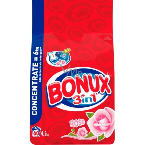 Bonux Rose 3 in 1 washing powder 60 doses of 4.5 kg