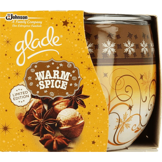 Glade by Brise Warm Spice scented candle in glass, burning time up to 30 hours 120 g