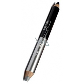 Princessa Davis Eye Double Color Pencil Eyeshadow + Sharpener 042 black and silver 6 g