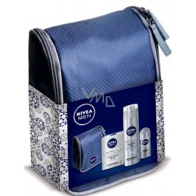 Nivea Men Silver Protect Shaving Gel 200 ml + After Shave Balm 100 ml + Silver Protect Dynamic Power roll-on antiperspirant deodorant 50 ml + cosmetic bag, men's cosmetic set
