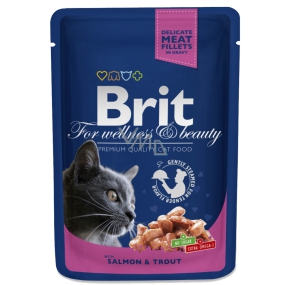 Brit Premium Salmon + trout in sauce for adult cats 100g