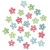 Wooden flowers 2 cm 24 pieces