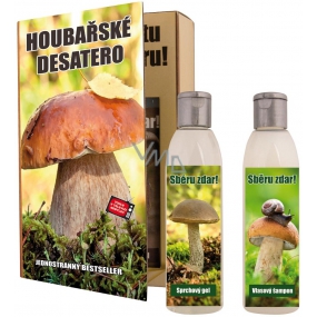 Bohemia Gifts Mushroom Ten For Mushroom Shower Gel 200 ml + Shampoo 200 ml, book cosmetic set