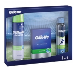 Gillette Cool Wave 100 ml men's aftershave + Sensitive 200 ml shaving gel + Power Rush antiperspirant deodorant spray 150 ml