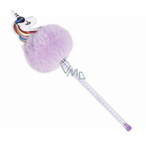 Albi Ballpoint pen with pompom Purple unicorn