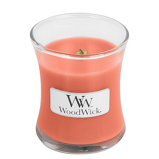 WoodWick Tamarind & Stonefruit - Tamarind and stone scented candle with wooden wick and lid glass small 85 g