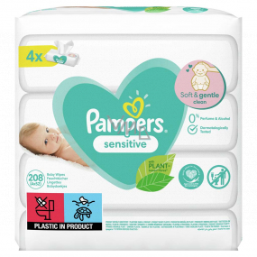 Pampers Sensitive wet wipes for children 4 x 52 pieces