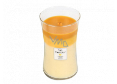 WoodWick Trilogy Fruits of Summer - Summer fruits scented candle with wooden wick and lid glass large 609 g