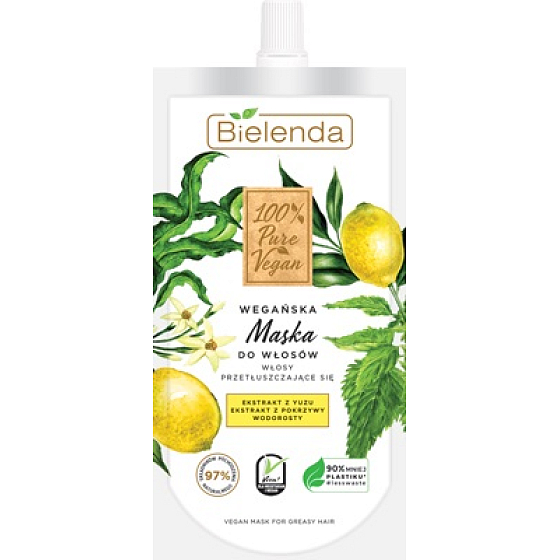 Bielenda 100% Pure Vegan Yuzu + Nettle mask for normal to oily hair 125 ml