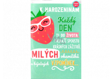 Albi Playing card in the envelope For birthday Smiling strawberry Mirai strawberry 14.8 x 21 cm