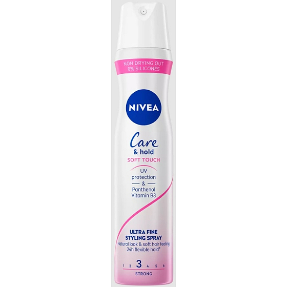 Nivea Care & Hold Soft Touch Hair Spray with Panthenol and Vitamin B3 250 ml