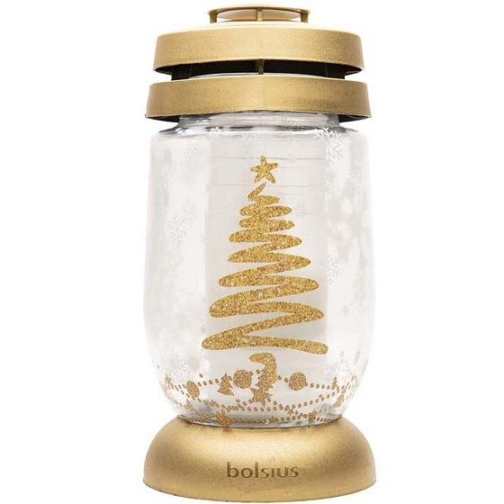 Bolsius Glass lamp Golden with tree 23 cm 120 g