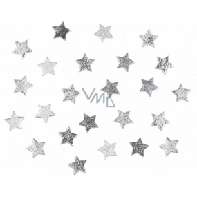 Wooden stars silver 2,5 cm 24 pieces