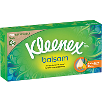 Kleenex Balsam 3-ply Paper Handkerchiefs in a Box, 64 pcs