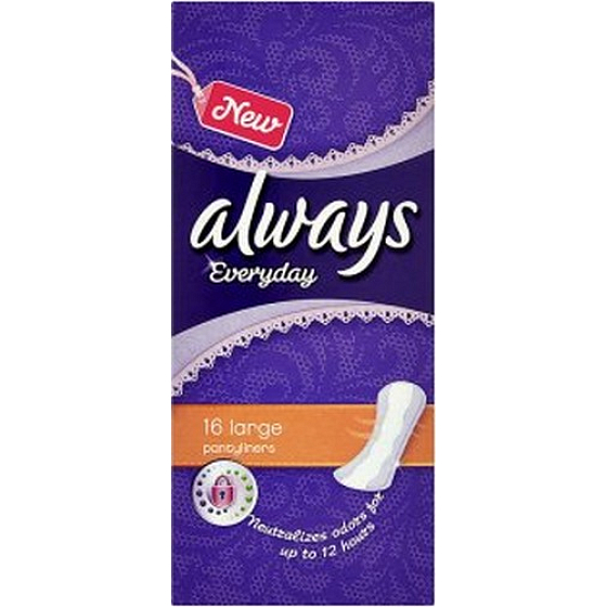 Always Everyday Pantyliners Large intimate pads 16 pieces