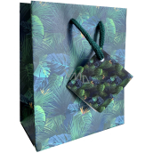 Nekupto Gift paper bag 14 x 11 x 6,5 cm Tropical leaves