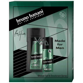 Bruno Banani Made deodorant spray 150 ml + shower gel 250 ml, cosmetic set for men