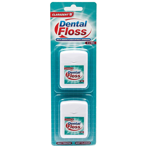 Claradent Dental Floss waxed dental floss 2 x 50 m