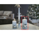 Lima Relief Metal candle frost effect light blue cylinder 60 x 120 mm