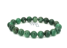 Fuchsite bracelet elastic natural stone, ball 10 mm / 16-17 cm, confidence, reflection, courage