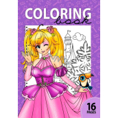 Ditipo Princesses colouring book for children 16 pages A4 21 x 29,7 cm
