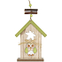 Green wooden hanging birdhouse 15 cm