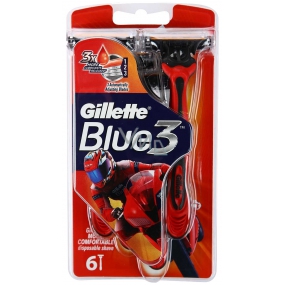Gillette Blue 3 Special Edition razors red 3 blades for men 6 pieces