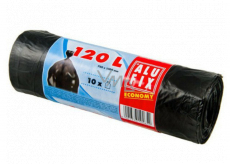 Alufix Economy Garbage bags black, 17µ, 120 liters, 70 x 100 cm, 10 pieces