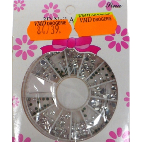 Professional nail decorations rhinestones silver mix 1 pack