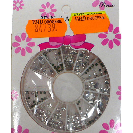 Professional nail decorations rhinestones silver mix 1 pack