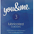 You & Me Lubricated transparent lubricated condom 3 pieces
