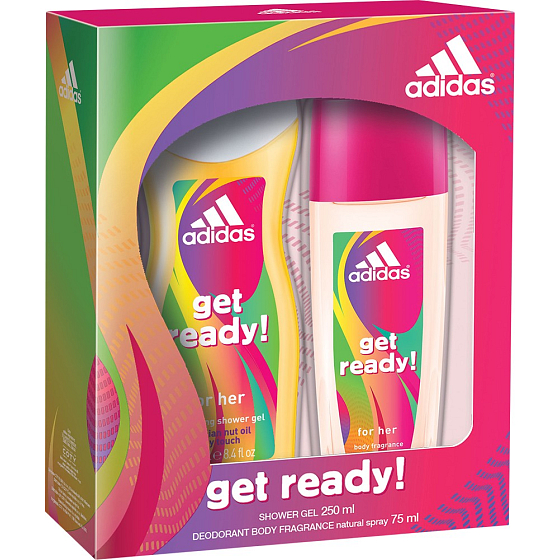 Adidas Get Ready! for Her perfumed deodorant glass 75 ml + shower gel 250 ml, cosmetic set