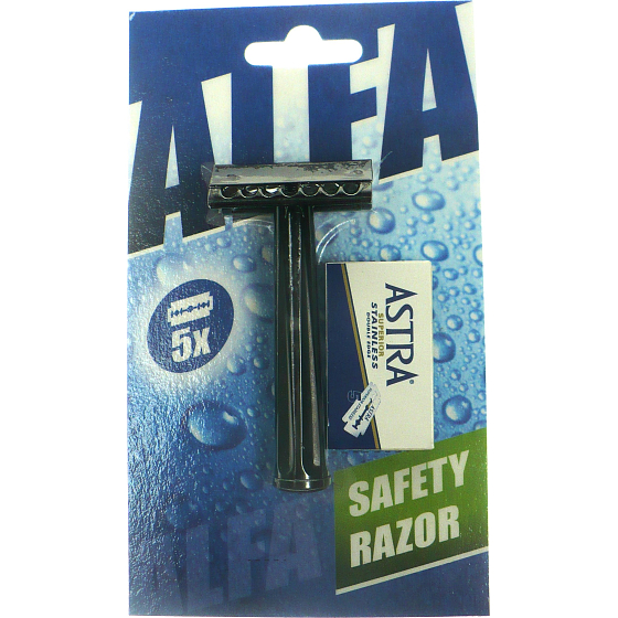 Alfa Classic double-sided razor + Astra razor blades 5 pieces