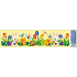 Window foil without glue Easter yellow stripe 2 bunnies and 2 chickens 64 x 15 cm