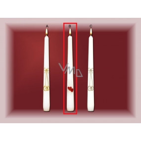 Lima Wedding Candles Red hearts candle white cone 22 x 250 mm