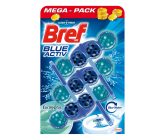 Bref Blue Aktiv Eucalyptus WC block for hygienic cleanliness and freshness of your toilet, color water to blue shade 3 x 50 g