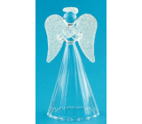 Glass angel with white wings standing 9 cm