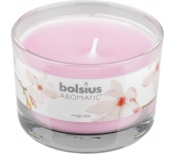Bolsius Aromatic Magnolia - Magnolia scented candle in glass 90 x 65 mm 247 g burning time approx. 30 hours