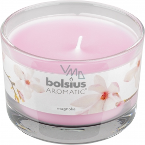 Bolsius Aromatic Magnolia - Magnolia scented candle in glass 90 x 65 mm 247 g burning time approx. 30 hours