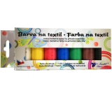Kreativ Color Colors for textiles - light material, pearl set of 7 colors 20 g + 2 stencils 6.5 x 2 cm