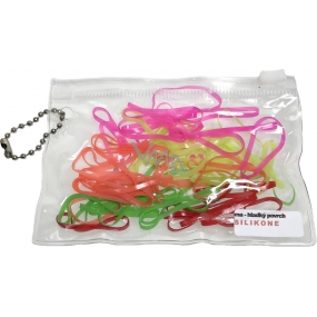 Hair band silicone yellow, orange, pink, red, green Mix neon etue 10.5 x 7 cm