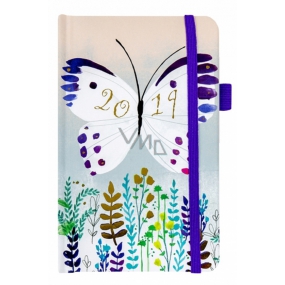 Albi Diary 2019 pocket with rubber Butterfly 9,5 x 15 x 1,3 cm