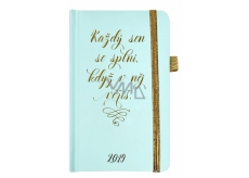 Albi Diář 2019 pocket with rubber band Each dream Mátový 9,5 x 15 x 1,3 cm