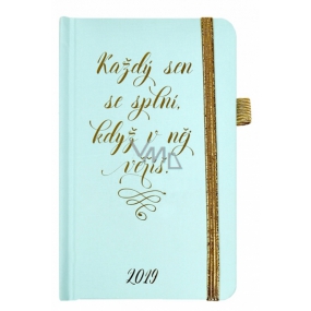 Albi Diary 2019 pocket with elastic band Every dream Mint 9.5 x 15 x 1.3 cm