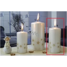 Lima Starlight candle white / gold cylinder 60 x 120 mm 1 piece